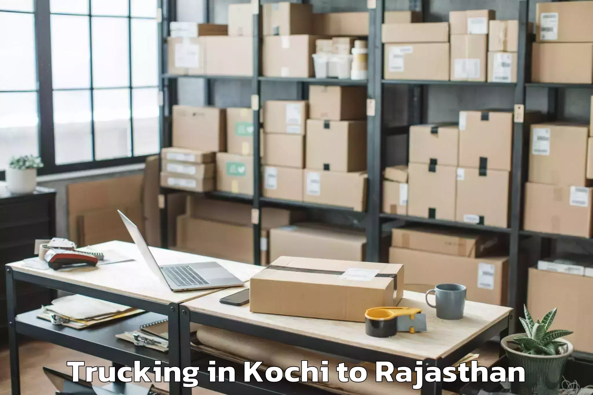 Book Kochi to Chauth Ka Barwara Trucking Online